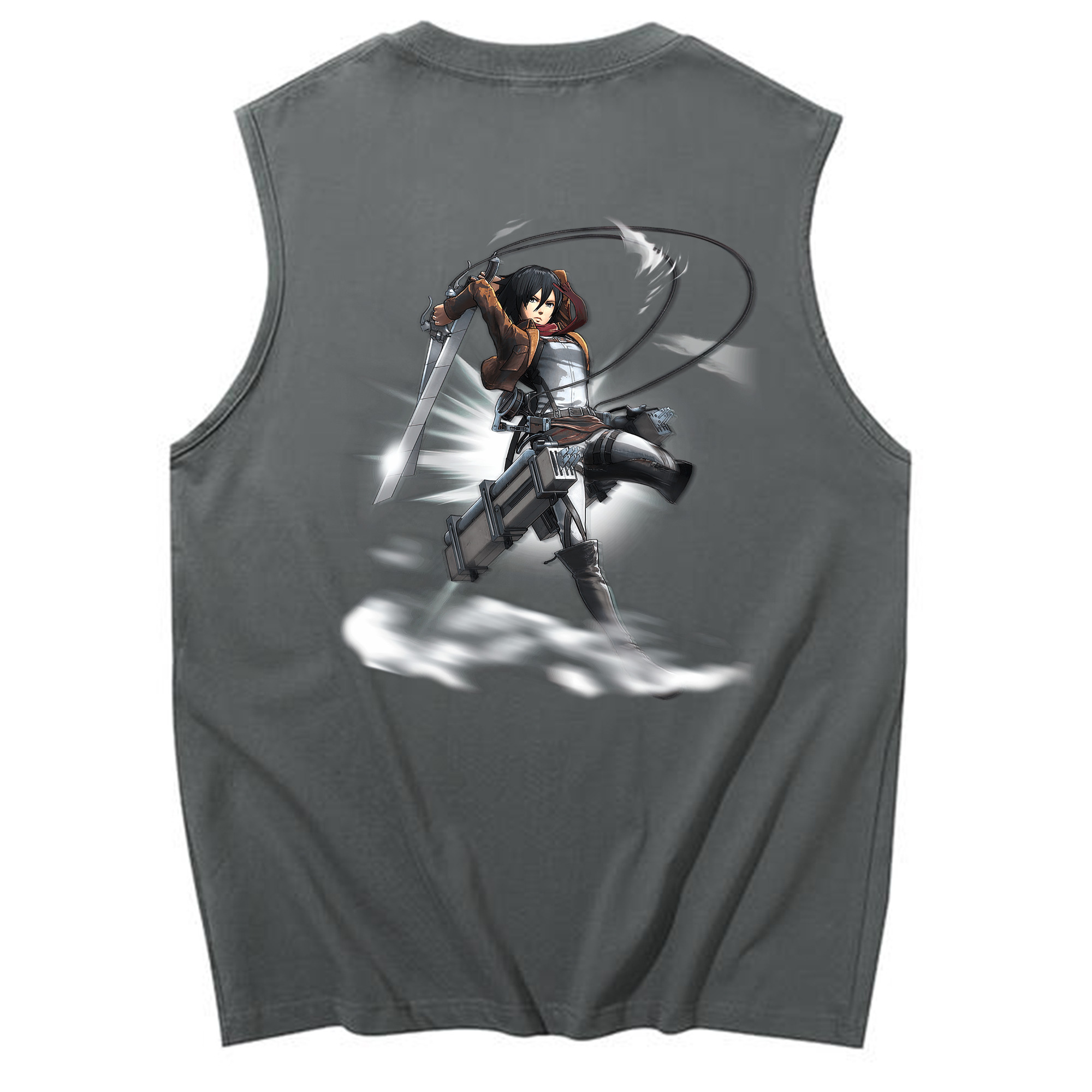 （画像用） 進撃の巨人 ミカサ·アッカーマン Attack on Titan Mikasa Ackerman コットン100％タンクトップ（背面プリント）